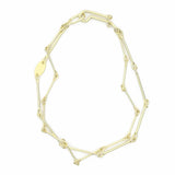 Double Strand Needle Eye Chain Bracelet in 18k Yellow Gold