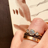 Three-Stone Engagement Ring with Lab-Grown Diamonds in Sand-Textured 14k Rose Gold