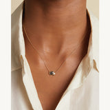 Pear Cut Grey Diamond Cluster Pendant in 14k Yellow Gold