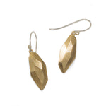 Flat Faceted Earrings in Yellow Bronze Plain