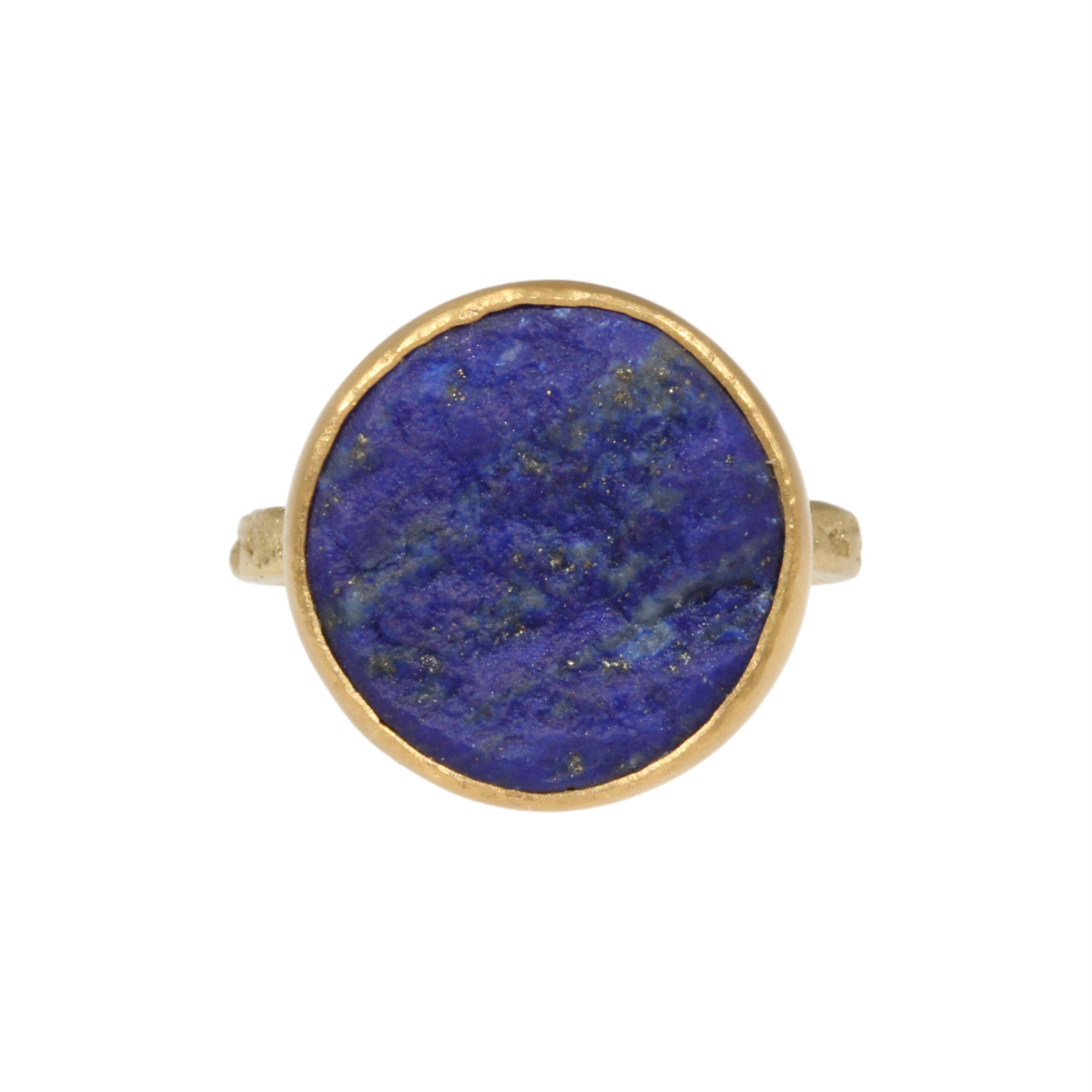 Rough Lapis Ring in 18k & 22k Yellow Gold