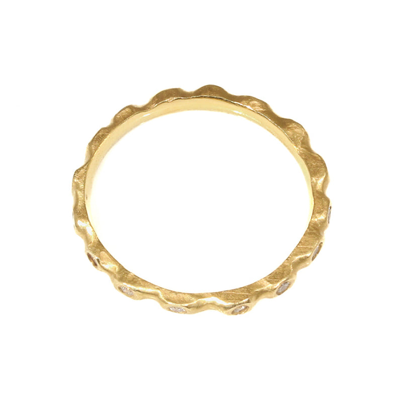 Thin Eternity Band in 18k Gold with White Diamonds