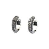 6mm August Huggie Hoop Earrings in Oxidized Silver