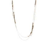 Melded Simple Necklace in Silver and Burnt Gold - 40"