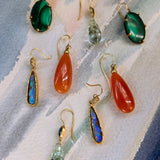 Carnelian Drop Earrings in 18k Yellow Gold