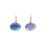 Morpho Horizontal Oval Earrings in 14k Gold and Oxidized Silver