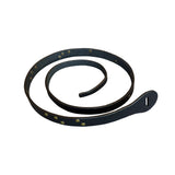 Snake Belt in Black Leather with Antique Brass Rivets