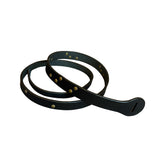Snake Belt in Black Leather with Antique Brass Rivets