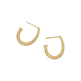 Small Oval Katachi Hoop Earrings 14k Yellow Gold with Posts