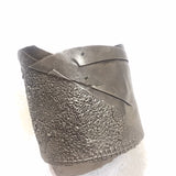 Cuff Bracelet with Black Diamonds in Oxidized Silver