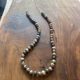 Custom Mixed Baroque Pearl Necklace with 18k Gold Handmade Chain and Caps