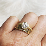 Custom Raised Cup Setting with Client's Diamond in 18k Yellow Gold