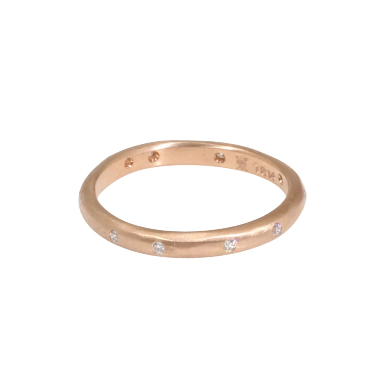 2.25 mm Diamond Band with Modeled Texture in 18k Rose Gold
