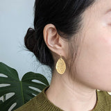 Punched Oval Earrings in 22k Yellow Gold