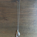 Mariposa Wing Pendant in Bronze and Silver with White Diamonds on Silver Chain