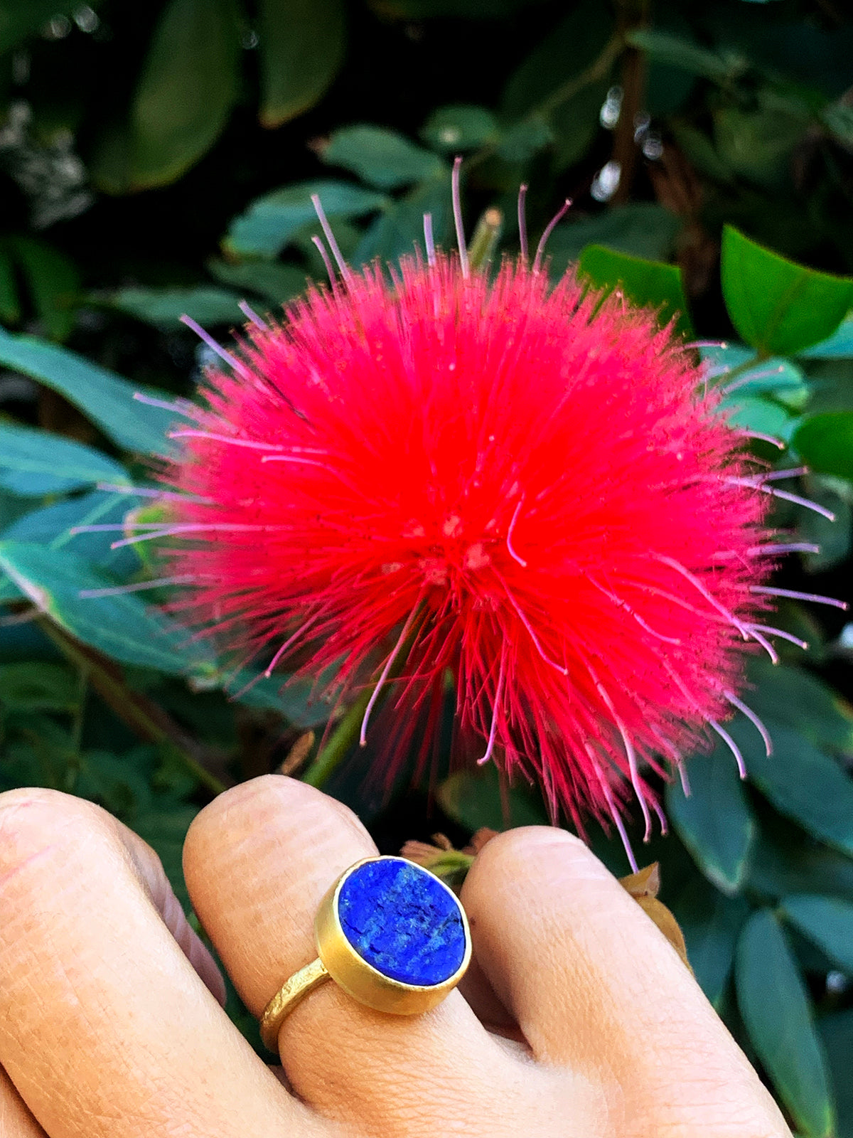 Rough Lapis Ring in 18k & 22k Yellow Gold