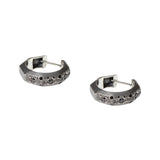 6mm August Huggie Hoop Earrings in Oxidized Silver