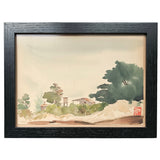 Small Painting #18 - Home with Trees Black Frame