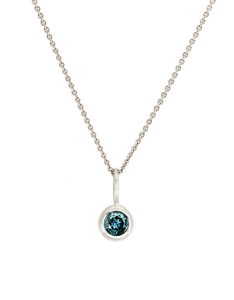 Montana Sapphire Pendant in Platinum