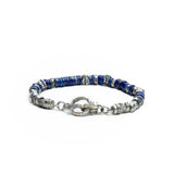 Wisdom Lapis Bead Bracelet in Oxidized Silver