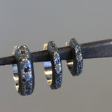 6mm August Huggie Hoop Earrings in Oxidized Silver