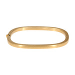 Cushion Shaped Hinged Bangle in 18k Gold
