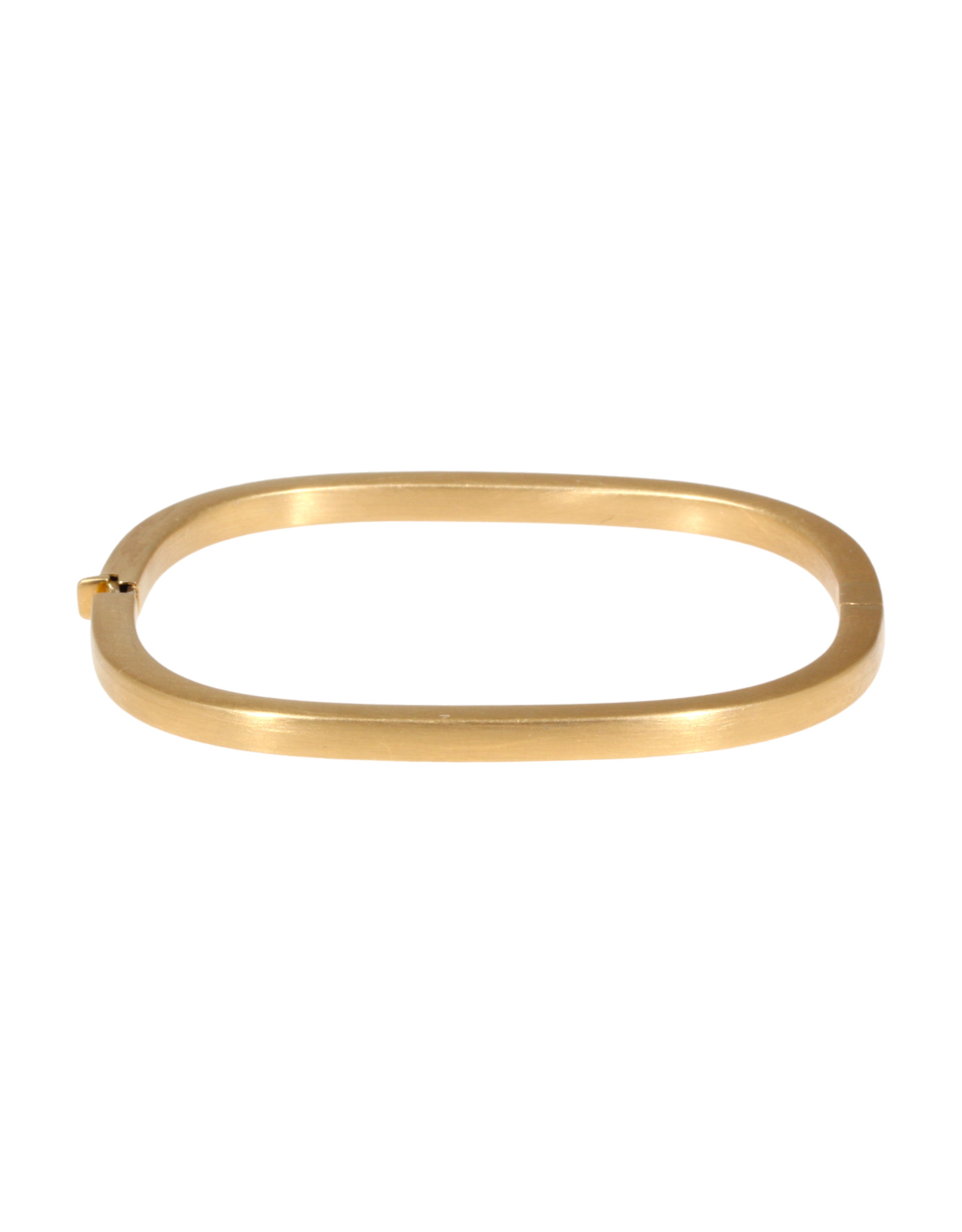 Cushion Shaped Hinged Bangle in 18k Gold