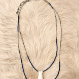 Lapis and Moonstone Bead Necklace with Carved Antler Pendant