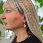 Circle Earrings in Silver with Pearls