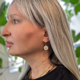 Circle Earrings in Silver with Pearls