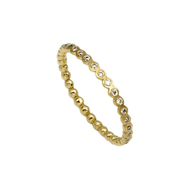 Eternity Band in 18k Yellow Gold with White Diamonds