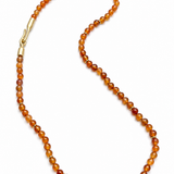 8mm Carnelian Bead Necklace with Bronze Clasp and Brass Beads