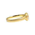Scooped Prong Round Brilliant Diamond Ring in 18k Gold