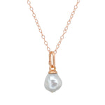 Rose Gold Baroque Silver Pearl Pendant