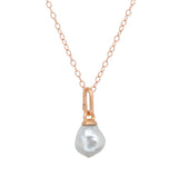 Rose Gold Baroque Silver Pearl Pendant