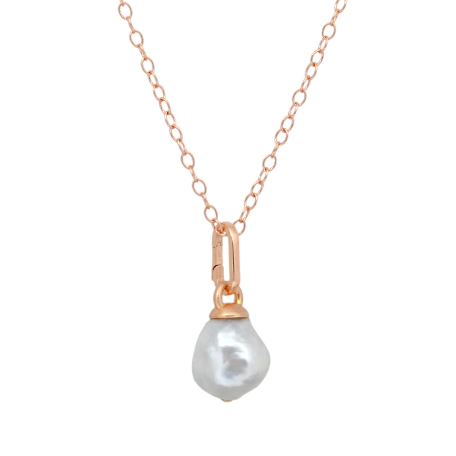 Rose Gold Baroque Silver Pearl Pendant
