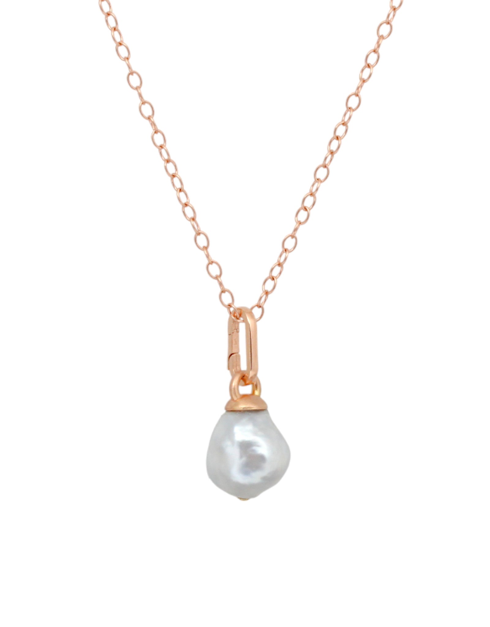 Rose Gold Baroque Silver Pearl Pendant