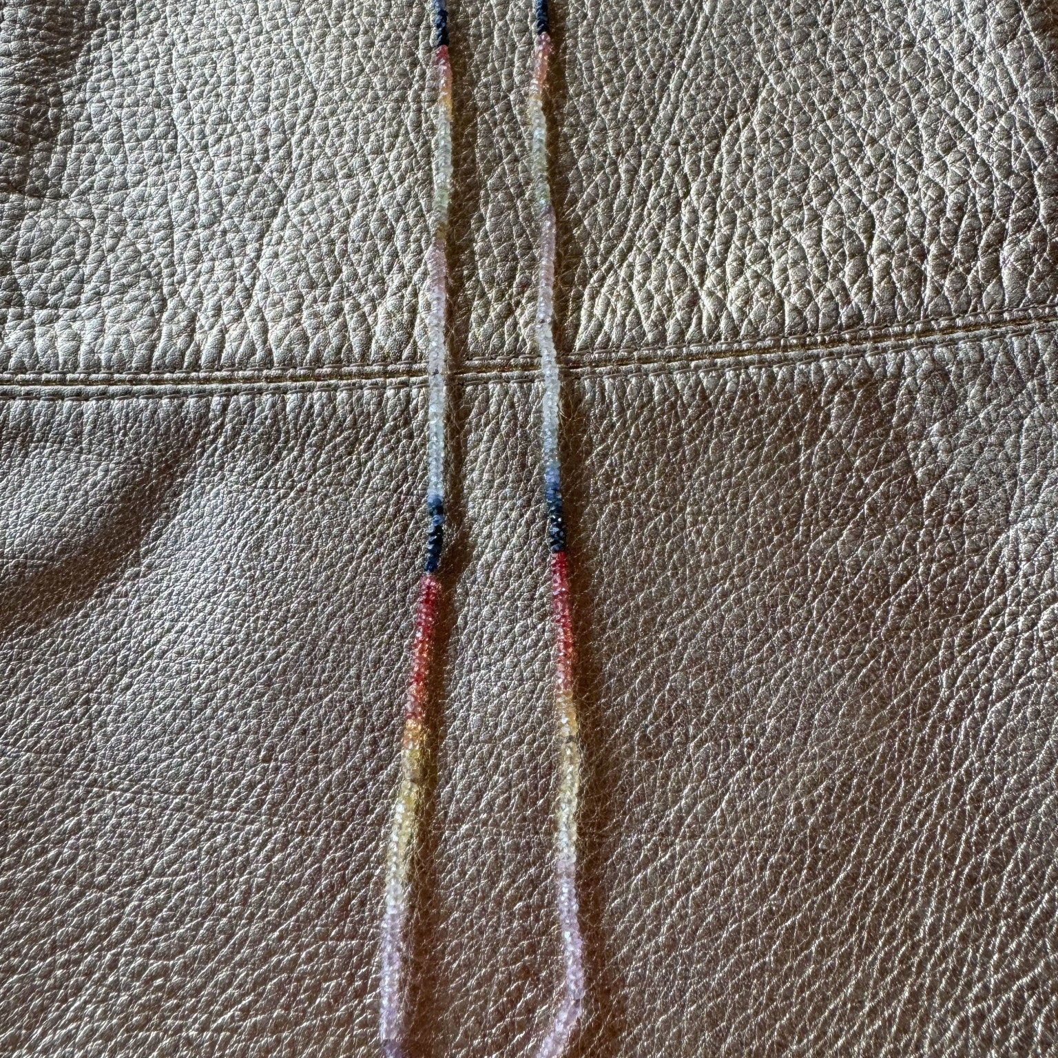 Faceted Sapphire Ombre Bead Necklace with 18k Gold Clasp