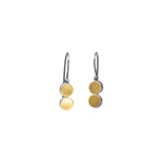 Double Dot Earrings in Oxidized Silver & 22k Gold Bi-Metal