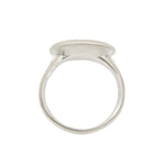 Pave Set Signet Ring with Lavendar Sapphires in Brushed Silver