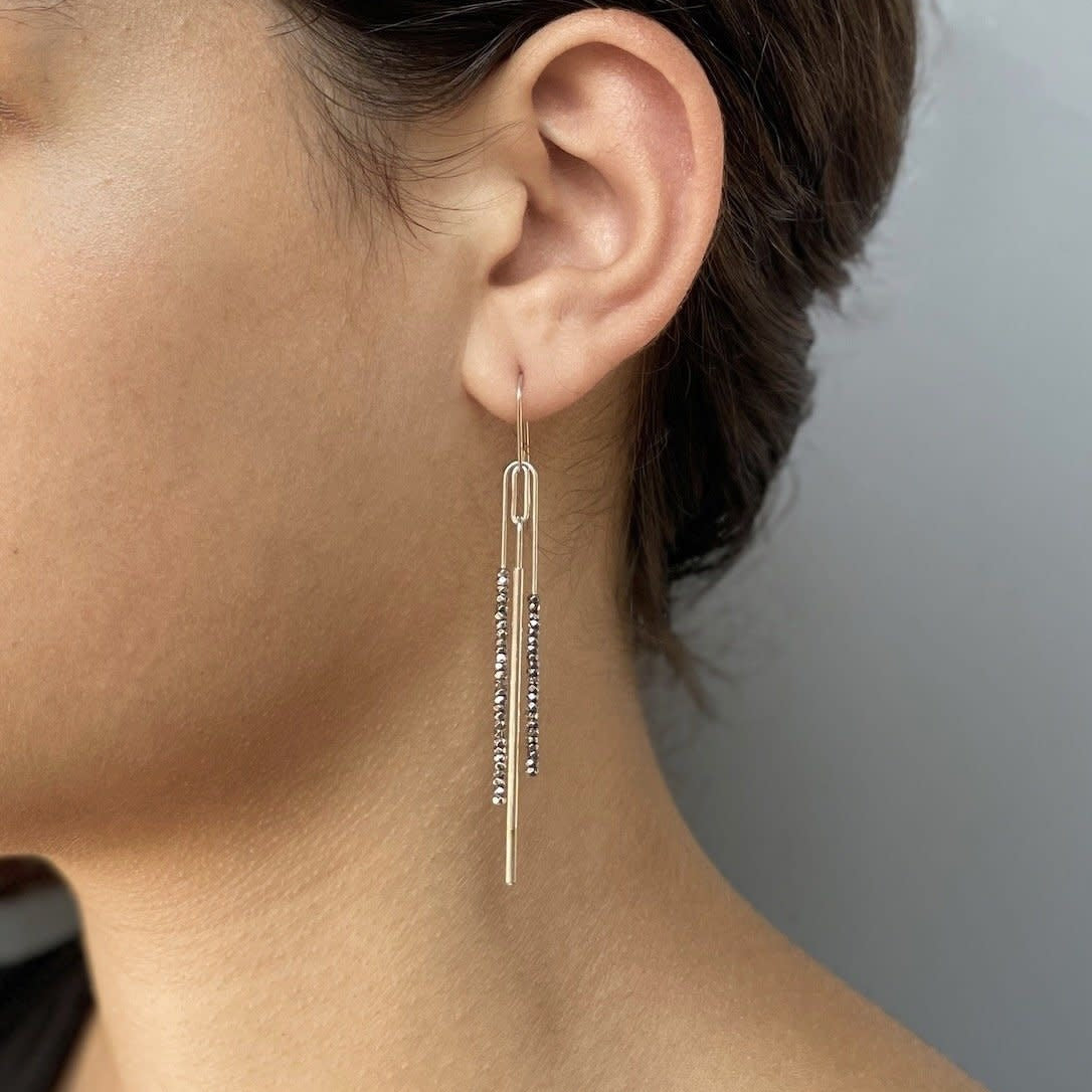 Gemma Earrings with Vintage French Steel Beads
