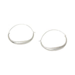Silver Crescent Moon Hoop