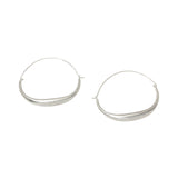 Silver Crescent Moon Hoop