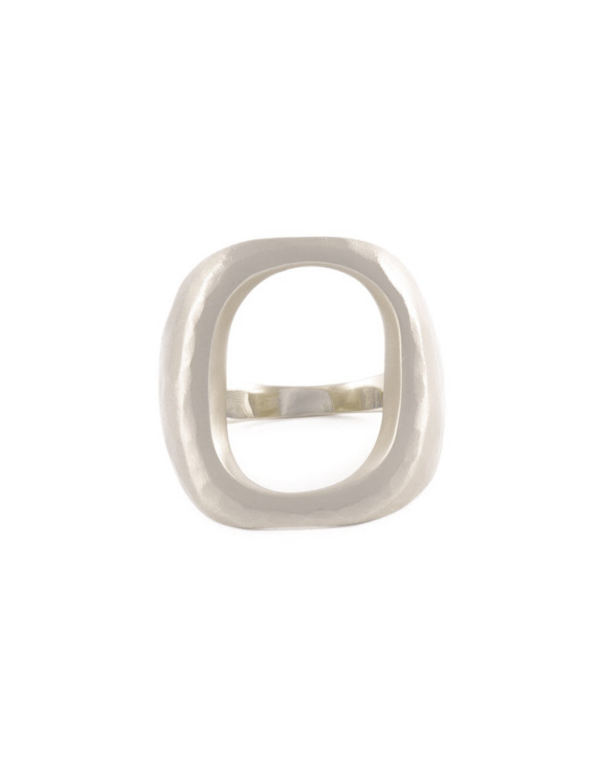 Open Square Ring in Silver