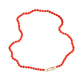 Coral Bead Necklace in 18k Gold