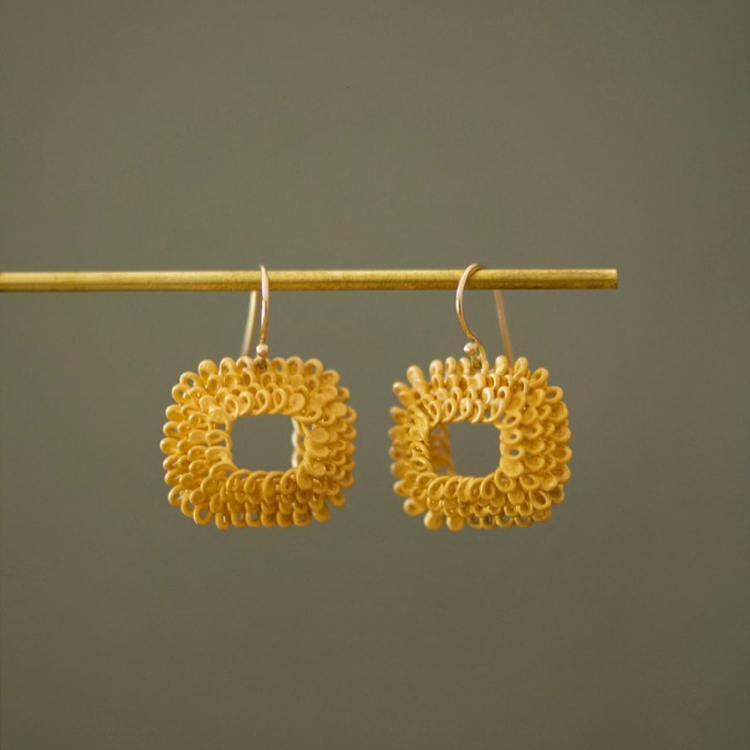 Coil Earrings - Horizontal Rectangle