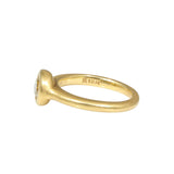 Raised Cup Old Euro Cut Diamond Ring in 18k Gold