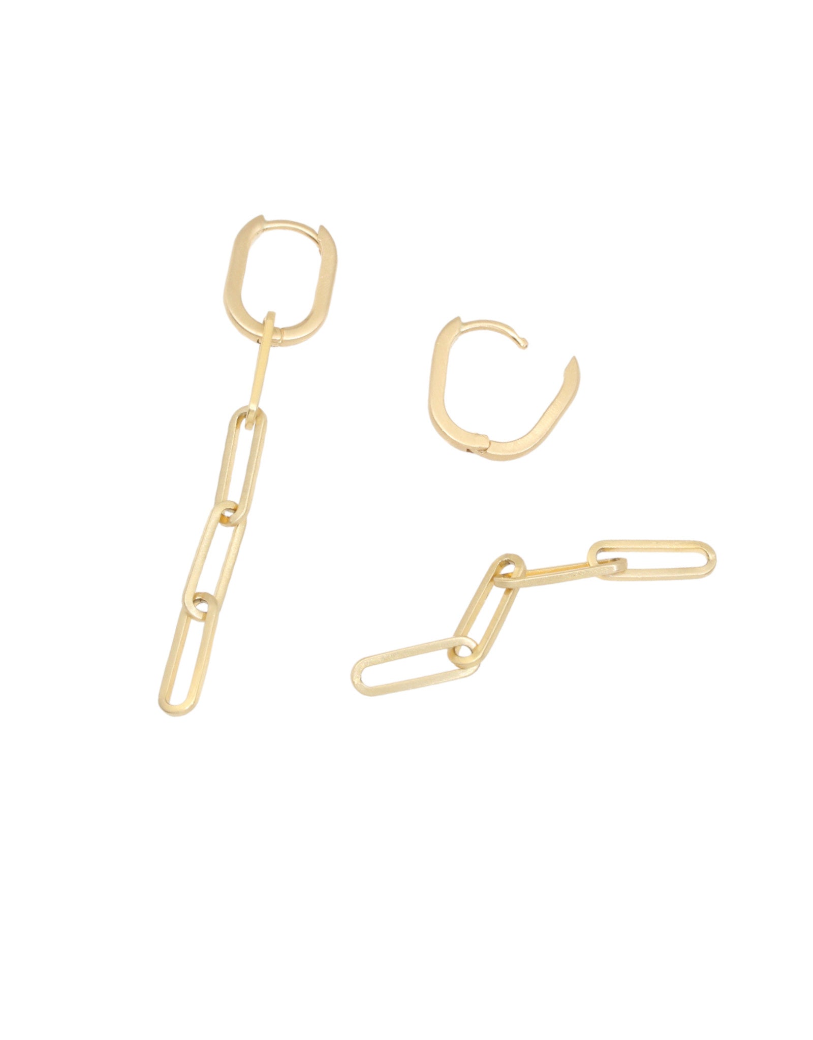 Small Cushion Hoops in 14k Yellow Gold
