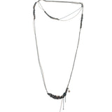 Spaced Bare Chain Necklace in Silver + Azul
