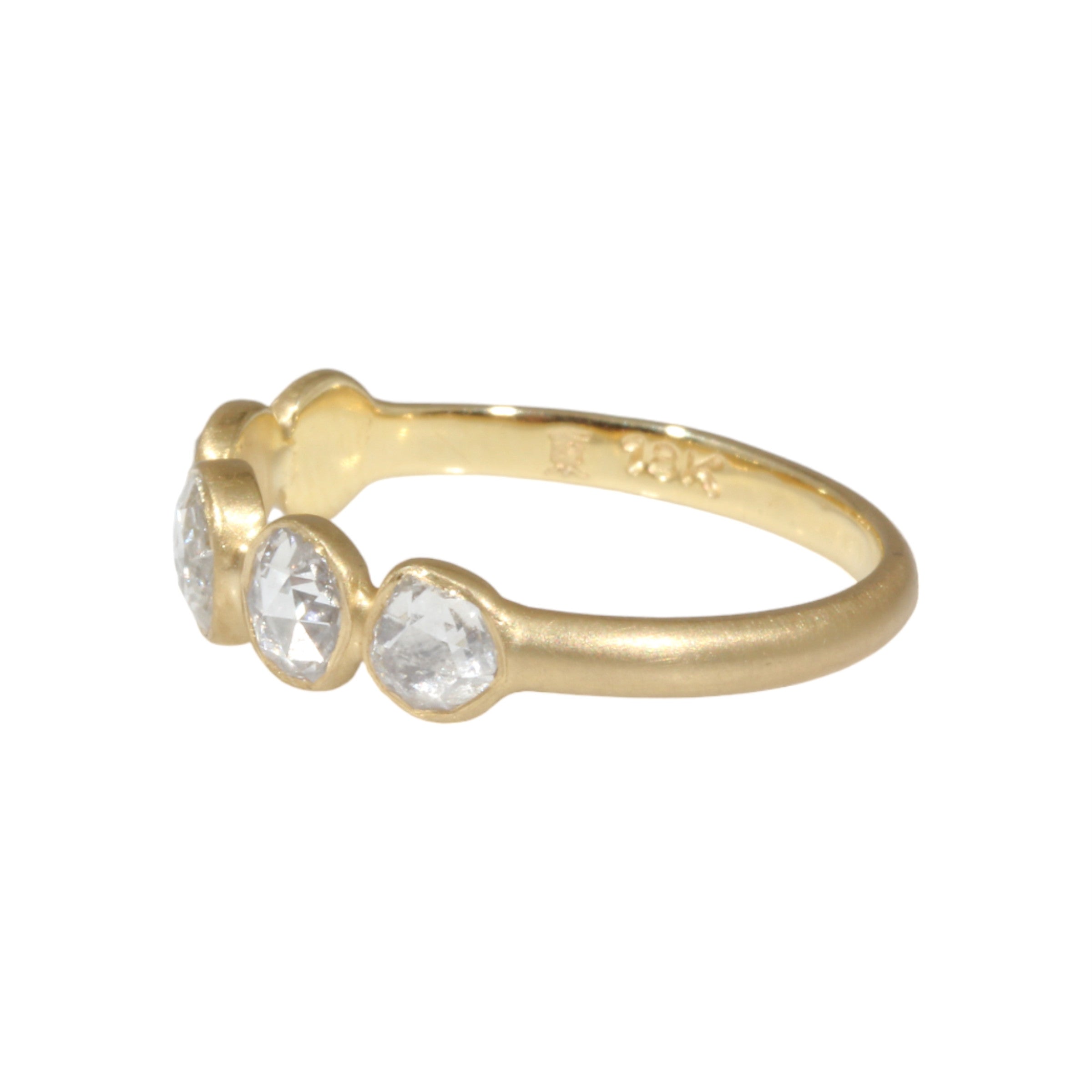 Five Rosecut Diamond Ring in 18k Gold